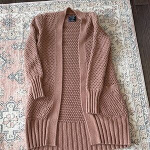 Abercrombie & Fitch Textured Knit Cardigan in Warm Brown